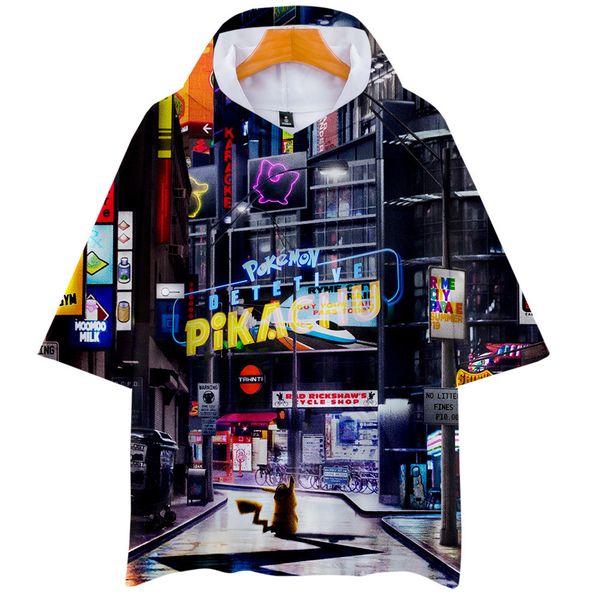 dream spirit can treasure : large detective pikachu digital printing 3d belt cap short sleeve shirt t shirts, Gray;blue 
dream spirit can treasure : large detective pikachu digital printing 3d belt cap short sleeve shirt t shirts, Gray;blue