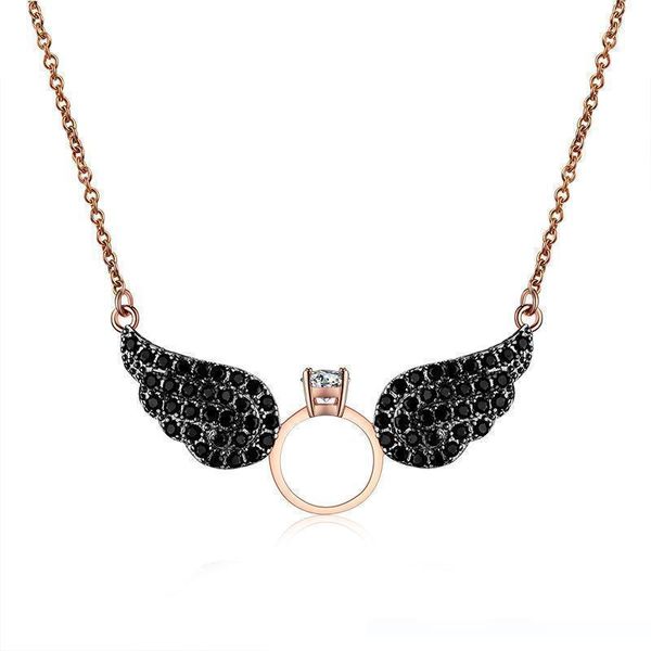 the new style is full of angel wings necklace, fashionable personality zircon 18k real gold non-fading necklace, Silver
the new style is full of angel wings necklace, fashionable personality zircon 18k real gold non-fading necklace, Silver