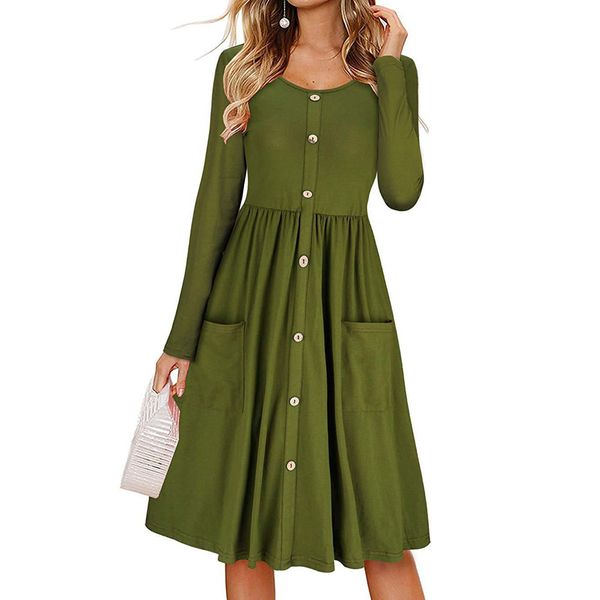 british style autumn dress women casual long sleeve dress solid pocket office ladies party women clothing vestido, Black;gray
british style autumn dress women casual long sleeve dress solid pocket office ladies party women clothing vestido, Black;gray