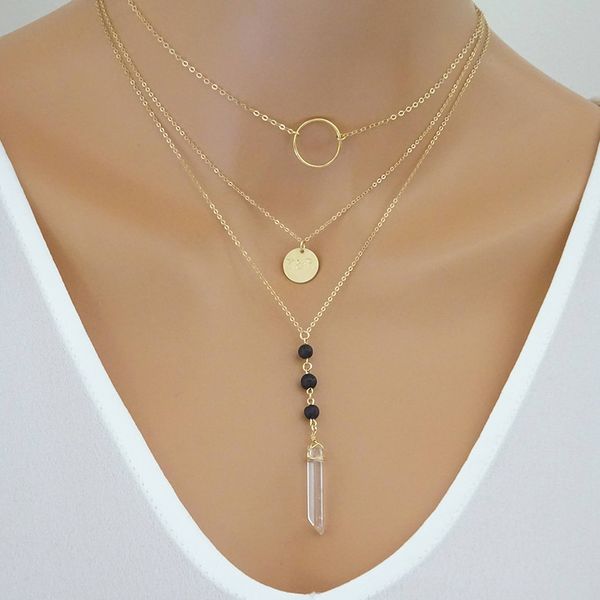 necklace chain multilayer women necklaces jewelry ladies crystal natural stone couples pendant gold color classic elegant alloy, Silver
necklace chain multilayer women necklaces jewelry ladies crystal natural stone couples pendant gold color classic elegant alloy, Silver