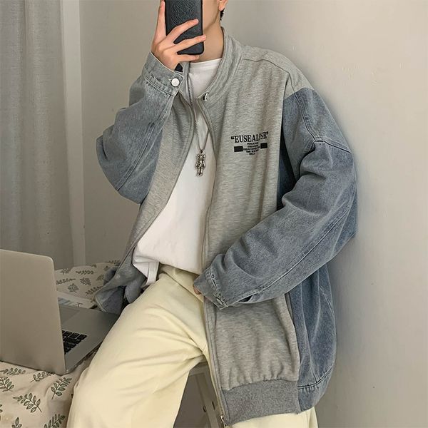 2020 spring and autumn new youth popular denim splicing sleeve jacket fashion casual loose wild black / navy s-4xl, Black;brown
2020 spring and autumn new youth popular denim splicing sleeve jacket fashion casual loose wild black / navy s-4xl, Black;brown