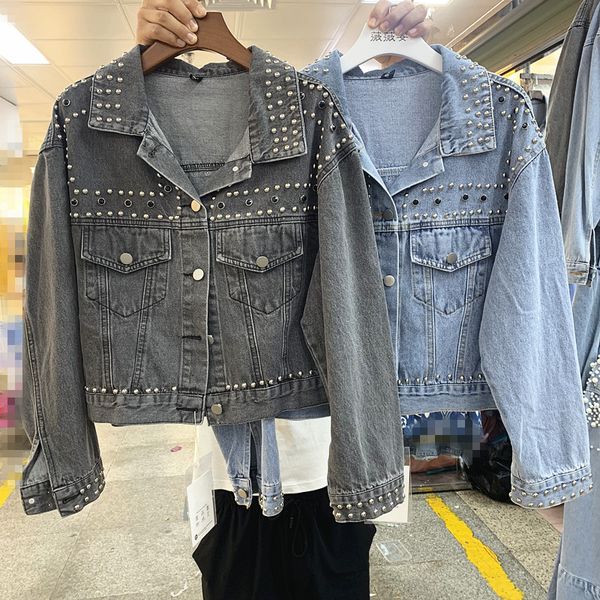 2019 autumn new style heavy work rivet short denim jacket female loose student jacket, Black;brown
2019 autumn new style heavy work rivet short denim jacket female loose student jacket, Black;brown