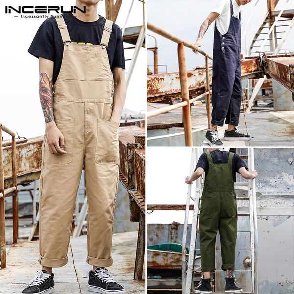 incerun fashion men bib pants jumpsuits solid color streetwear 2020 joggers multi pockets suspenders casual cargo overalls s-5xl, Black
incerun fashion men bib pants jumpsuits solid color streetwear 2020 joggers multi pockets suspenders casual cargo overalls s-5xl, Black