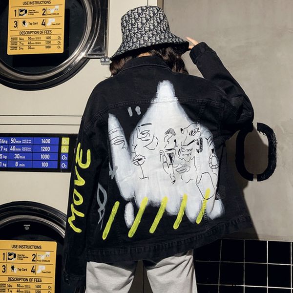 graffiti denim jacket women 2019 spring bomber female jeans outwear loose black basic jeans coats female chaqueta mujer nzy54, Black;brown
graffiti denim jacket women 2019 spring bomber female jeans outwear loose black basic jeans coats female chaqueta mujer nzy54, Black;brown