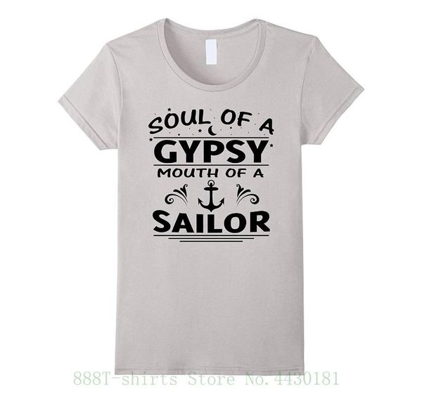 women's tee soul of a gypsy mouth of a sailor t shirt loose short sleeve cute style, White
women's tee soul of a gypsy mouth of a sailor t shirt loose short sleeve cute style, White