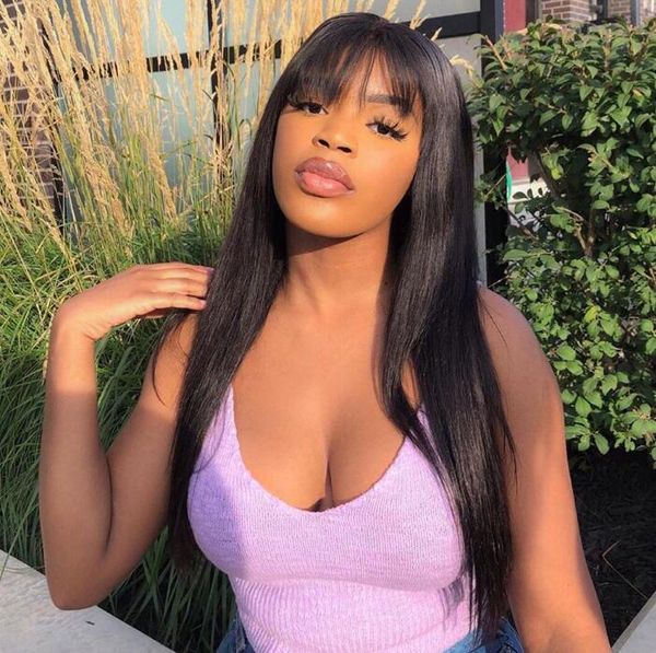 2021 lace front human hair wigs with bangs for black women brazilian remy straight wig bang, Black;brown
2021 lace front human hair wigs with bangs for black women brazilian remy straight wig bang, Black;brown