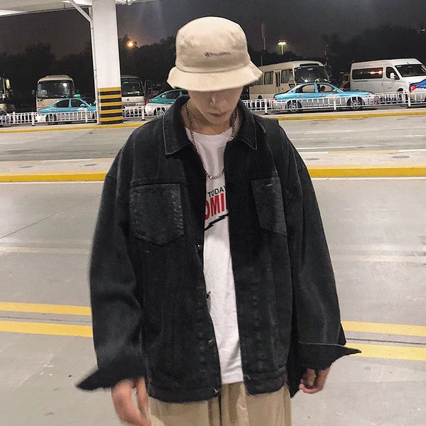 2018 winter autumn new style handsome fashion trend of the wind ethnic-style decorative pattern pocket loose-fit fold-down colla, Black
2018 winter autumn new style handsome fashion trend of the wind ethnic-style decorative pattern pocket loose-fit fold-down colla, Black