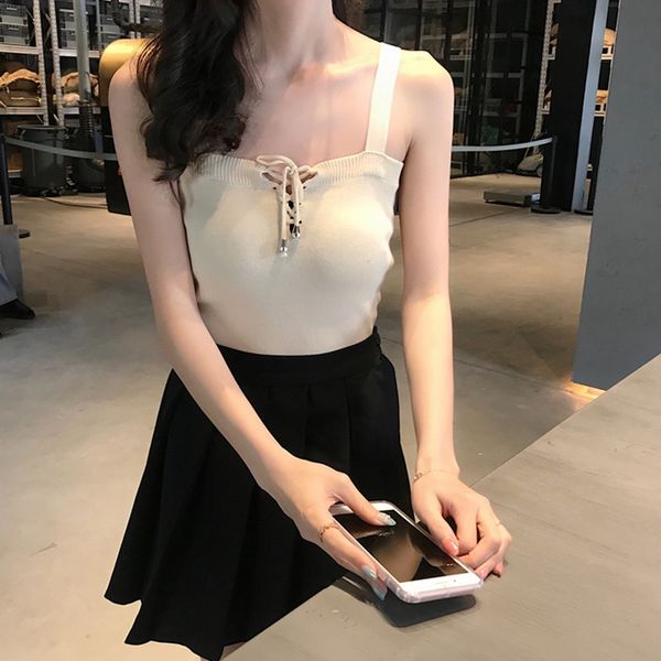 new summer women cool sling vest bandage slim knitted camisole tank tight tube streetwear, White
new summer women cool sling vest bandage slim knitted camisole tank tight tube streetwear, White