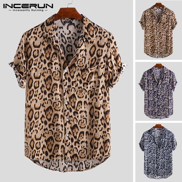 incerun men casual shirt leopard printed button camisa breathable short sleeve summer beach hawaiian shirts men streetwear 2020, White;black
incerun men casual shirt leopard printed button camisa breathable short sleeve summer beach hawaiian shirts men streetwear 2020, White;black