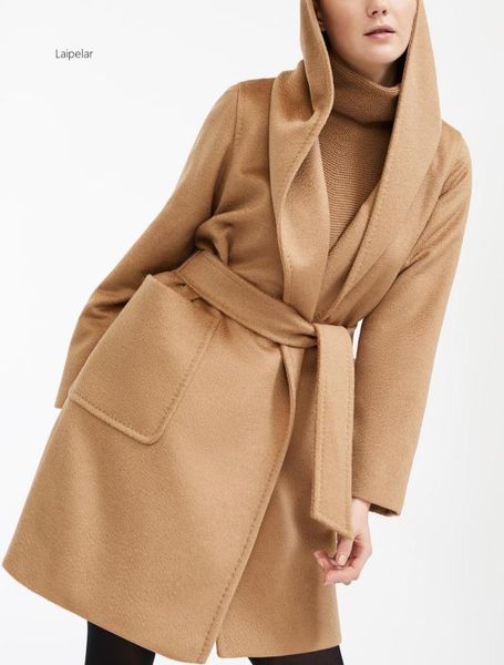 laipelar new 2020 women winter elegant hooded wool overcoat long woolen coat female casual solid loose outwear with belt, Black
laipelar new 2020 women winter elegant hooded wool overcoat long woolen coat female casual solid loose outwear with belt, Black