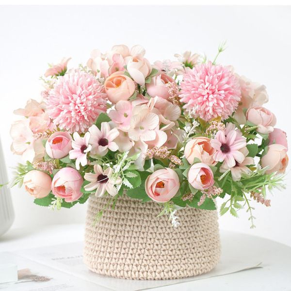 european fake rose peony flower bonsai bouquets home decor,artificial wedding flowers hydrangea pompom light color faux flowers
european fake rose peony flower bonsai bouquets home decor,artificial wedding flowers hydrangea pompom light color faux flowers