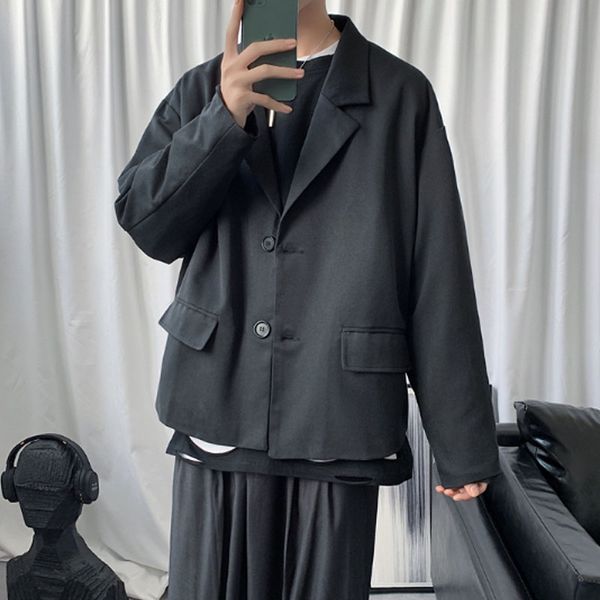 men retro fashion casual short suit coat male women streetwear blazer jacket outerwear, White;black
men retro fashion casual short suit coat male women streetwear blazer jacket outerwear, White;black