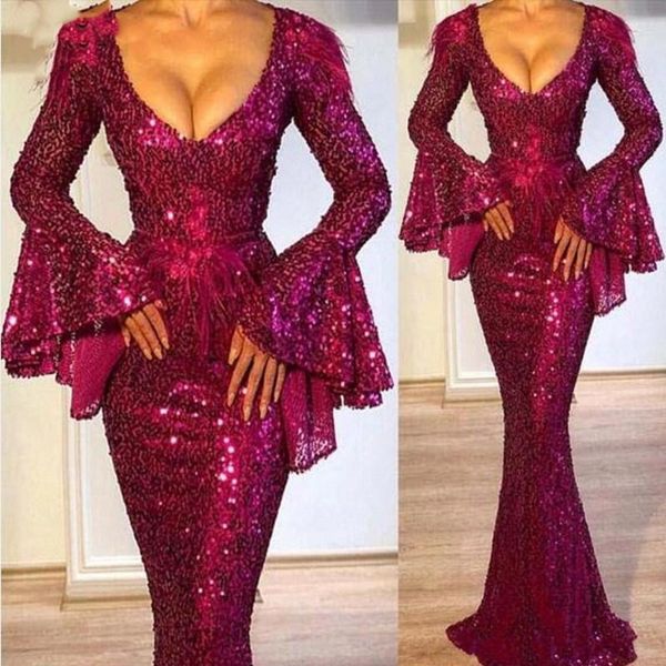 dark grape sequined poet long sleeve mermaid evening gowns plung v neck sparkle long formal pageant celebrity gowns arabic wear prom, Black;red
dark grape sequined poet long sleeve mermaid evening gowns plung v neck sparkle long formal pageant celebrity gowns arabic wear prom, Black;red