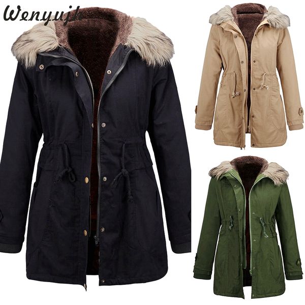 wenyujh 2019 winter women parkas coats faux fur collar hooded medium-long wadded jackets thick cotton parkas korean clothes, Black
wenyujh 2019 winter women parkas coats faux fur collar hooded medium-long wadded jackets thick cotton parkas korean clothes, Black