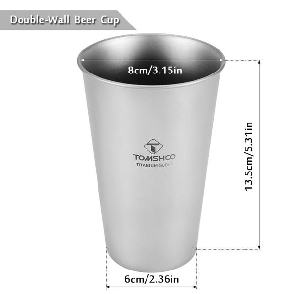tomshoo titanium cup single-wall beer cup 17oz 500ml ultralight water coffee mug tableware camping for bbq picnic
tomshoo titanium cup single-wall beer cup 17oz 500ml ultralight water coffee mug tableware camping for bbq picnic