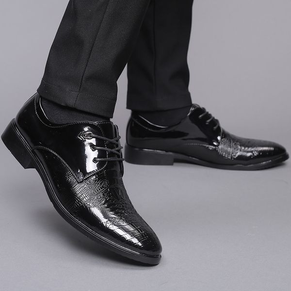 dress shoes fashion men's trend round head lace-up business flat leather 2021 autumn simplicity bussines, Black
dress shoes fashion men's trend round head lace-up business flat leather 2021 autumn simplicity bussines, Black