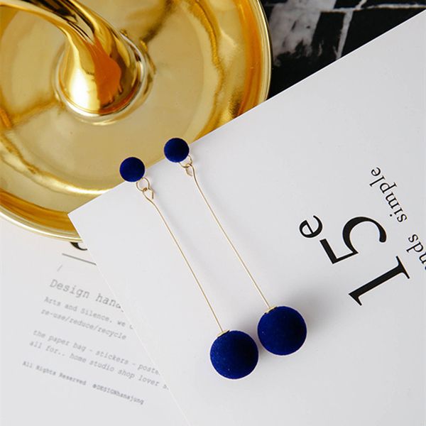 e0371 fashion red black plush ball drop earrings for women korea velvet round long tassel dangle earrings statement jewelry gift, Silver
e0371 fashion red black plush ball drop earrings for women korea velvet round long tassel dangle earrings statement jewelry gift, Silver