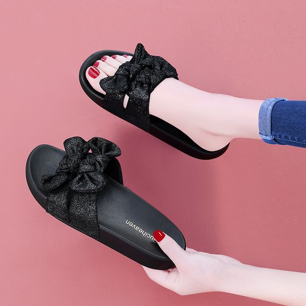 slippers women butterfly-knot sweet shoes flat with slip-on sandals casual outdoors/indoors slides 3-9957, Black
slippers women butterfly-knot sweet shoes flat with slip-on sandals casual outdoors/indoors slides 3-9957, Black