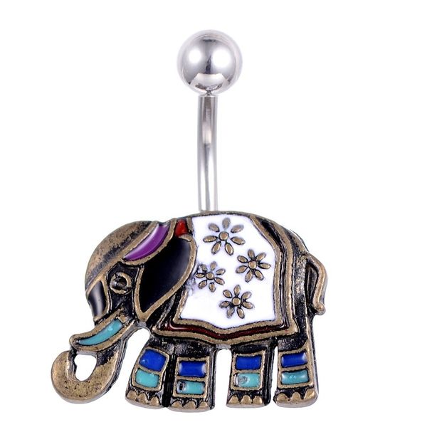 vintage elephant cute small navel belly button rings steel belly bars personalized body piercing jewelry, Silver
vintage elephant cute small navel belly button rings steel belly bars personalized body piercing jewelry, Silver