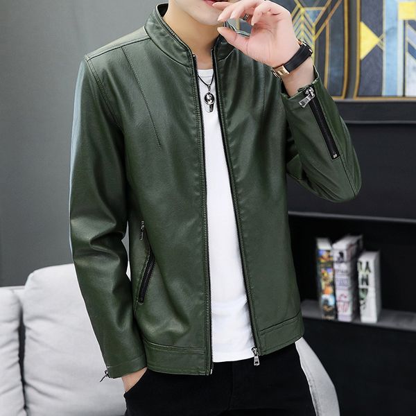 2020 men's new leather clothing with stand collar youth slim-fit stylish handsome motorcycle leather jacket, Black
2020 men's new leather clothing with stand collar youth slim-fit stylish handsome motorcycle leather jacket, Black