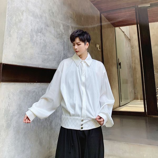 men's casual shirts ewq / clothes bat sleeve design patchwork hem long white shirt for male & female 2021 fashion 19h-a51, White;black
men's casual shirts ewq / clothes bat sleeve design patchwork hem long white shirt for male & female 2021 fashion 19h-a51, White;black