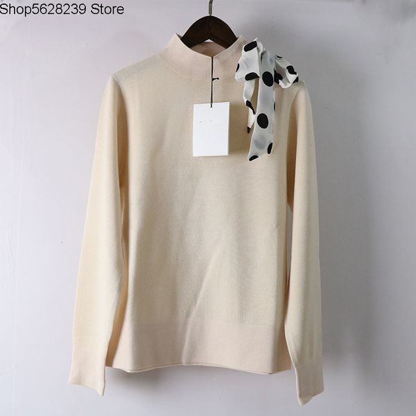 wave point silk scarf ribbon knitting shirt female 19 slim fit slim wool silk cashmere backing shirt sweater, White;black
wave point silk scarf ribbon knitting shirt female 19 slim fit slim wool silk cashmere backing shirt sweater, White;black