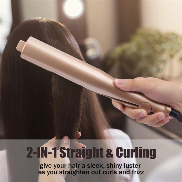 2 in 1hair styling gold corn roller magic hair curler wand hair straightener pro ceramic style straightening curling flat iron, Black
2 in 1hair styling gold corn roller magic hair curler wand hair straightener pro ceramic style straightening curling flat iron, Black