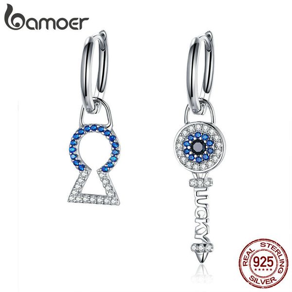 bamoer genuine 925 sterling silver locks and key drop earrings for women blue cz zircon wedding engagement jewelry bse028 
bamoer genuine 925 sterling silver locks and key drop earrings for women blue cz zircon wedding engagement jewelry bse028