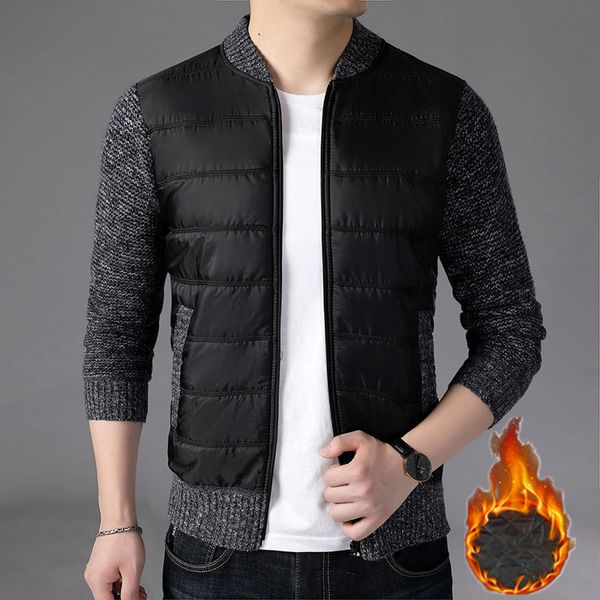 mens hooded zip sweater knit cardigan stand collar warm padded coat casual jacke, Black;brown
mens hooded zip sweater knit cardigan stand collar warm padded coat casual jacke, Black;brown