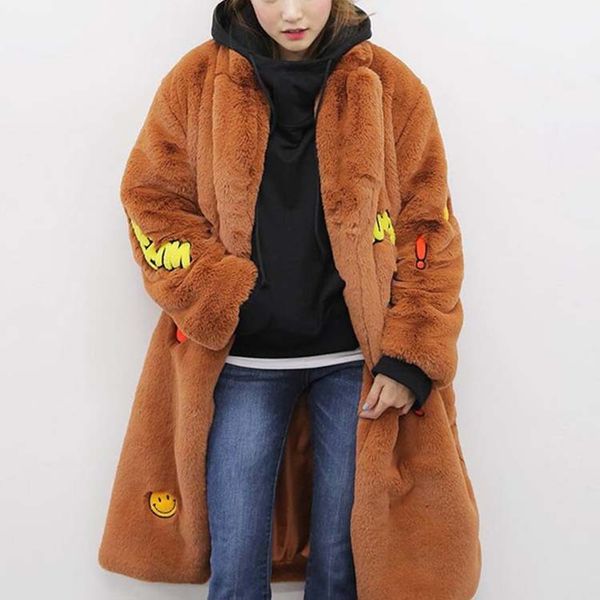 women winter soft faux fur coat loose plus size patch designs plush overcoat female autumn long fur jacket cute warm outerwear, Black
women winter soft faux fur coat loose plus size patch designs plush overcoat female autumn long fur jacket cute warm outerwear, Black