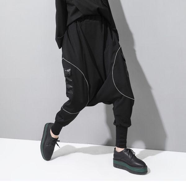 #1364 black harem pants women with zipper big pockets loose cross pants streetwear loose hip hop fashion split joint wide leg, Black;white
#1364 black harem pants women with zipper big pockets loose cross pants streetwear loose hip hop fashion split joint wide leg, Black;white