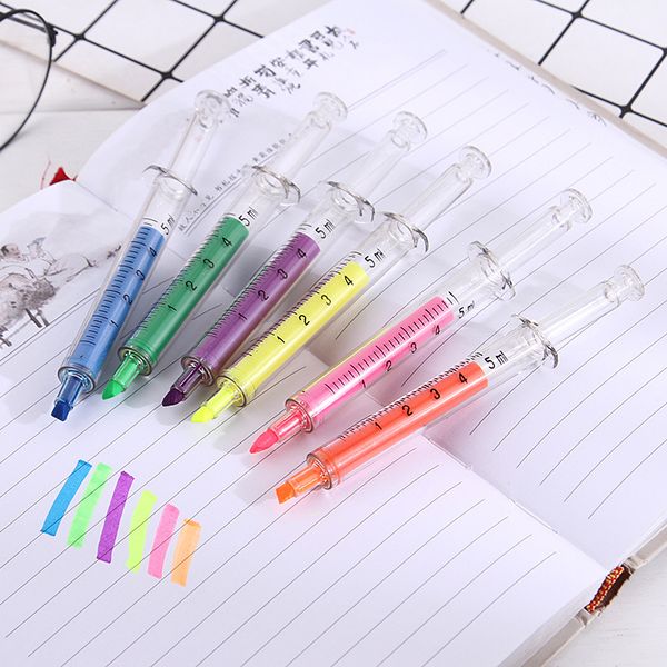 36 pcc/lot sringe highlighter pen slim color point marker liner pens stationery office accessories school supplies, Black;red
36 pcc/lot sringe highlighter pen slim color point marker liner pens stationery office accessories school supplies, Black;red