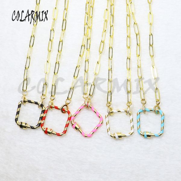 4 pcs enamel square pendant necklace colorful buckle pendant necklace gold color metal chain buckle 50146, Silver
4 pcs enamel square pendant necklace colorful buckle pendant necklace gold color metal chain buckle 50146, Silver