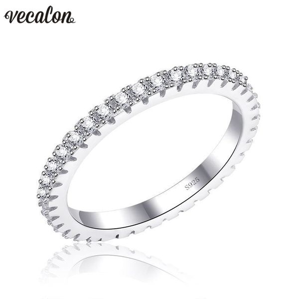 vecalon eternal ring real soild 925 sterling silver pave setting diamond cz wedding band rings for women finger jewelry, Slivery;golden
vecalon eternal ring real soild 925 sterling silver pave setting diamond cz wedding band rings for women finger jewelry, Slivery;golden