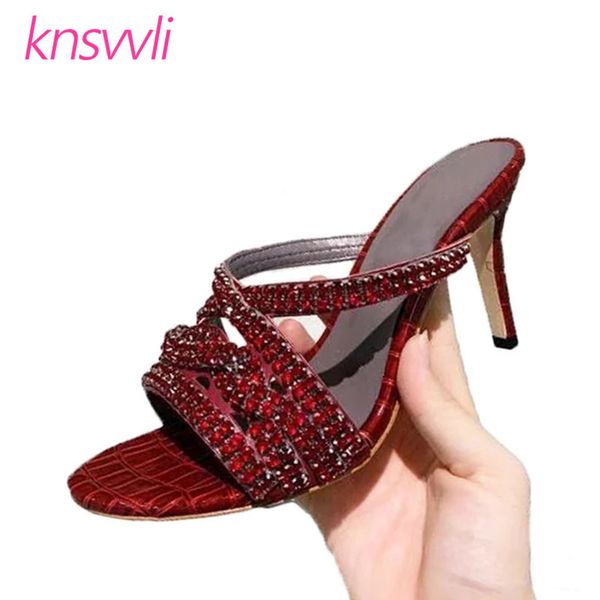 rhinestone high heels slippers women crystal ladies mules runway summer sandals designer glitter stiletto party shoes woman, Black
rhinestone high heels slippers women crystal ladies mules runway summer sandals designer glitter stiletto party shoes woman, Black