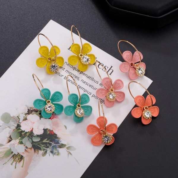 new fresh trendy flower crystal hoop earrings for women sweet fashion color petal circle earrings ear cuff pendant party jewelry, Golden;silver
new fresh trendy flower crystal hoop earrings for women sweet fashion color petal circle earrings ear cuff pendant party jewelry, Golden;silver