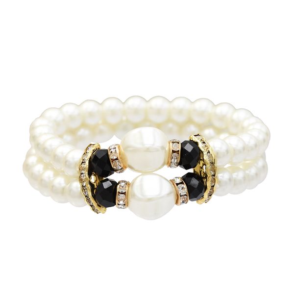 stretch pearl bracelet beads rhinestone ladies 1 rows faux pearls accent off white stretch wrist bracelet jewelry, Black
stretch pearl bracelet beads rhinestone ladies 1 rows faux pearls accent off white stretch wrist bracelet jewelry, Black