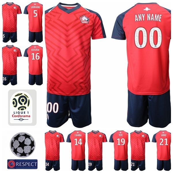 Lille 2019 2020 Men Soccer 19 Nicolas Pepe Jersey Set Red Home 14 Jonathan Bamba 7 Rafael Leao Football Shirt Kits Uniform
Lille 2019 2020 Men Soccer 19 Nicolas Pepe Jersey Set Red Home 14 Jonathan Bamba 7 Rafael Leao Football Shirt Kits Uniform