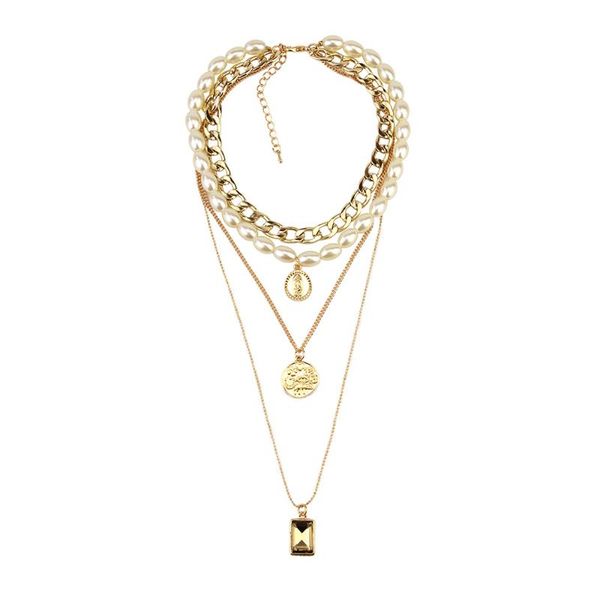 pearl portrait round brand pendant multi-layer necklace gold chain bohemian style jewelry nightmare before christmas heart women, Silver
pearl portrait round brand pendant multi-layer necklace gold chain bohemian style jewelry nightmare before christmas heart women, Silver