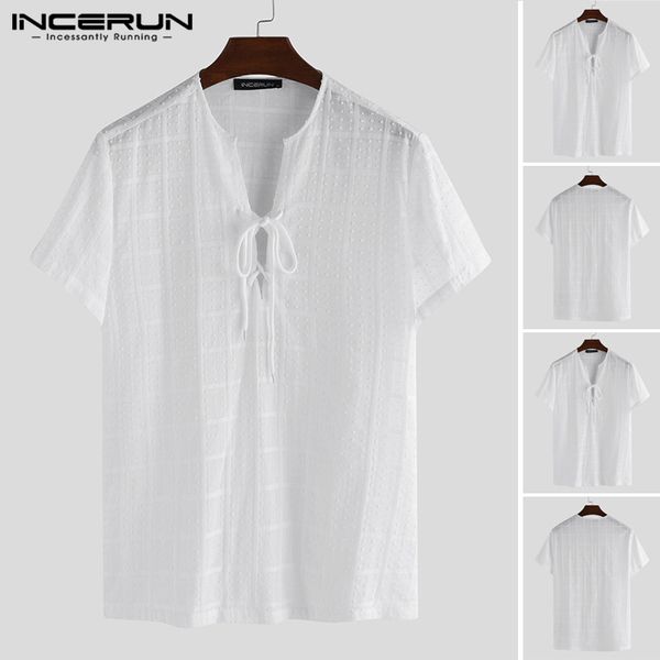 incerun men's fashion v neck shirt slim short sleeve shirts man steam punk lace up solid color summer streetwear blouse 5xl, White;black
incerun men's fashion v neck shirt slim short sleeve shirts man steam punk lace up solid color summer streetwear blouse 5xl, White;black