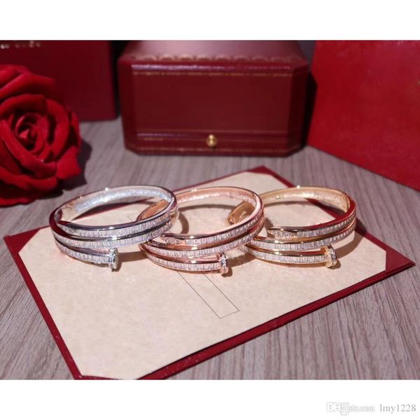 popular brand s925 silver plated nail bracelet inlaid with square zircon luxury fashion sub gold plated 18k women's personalized bracel, Black
popular brand s925 silver plated nail bracelet inlaid with square zircon luxury fashion sub gold plated 18k women's personalized bracel, Black