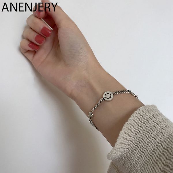 anenjery vintage hollow smiling face love heart thai silver bracelet 925 sterling silver charm pendant bracelet for women s-b346, Black
anenjery vintage hollow smiling face love heart thai silver bracelet 925 sterling silver charm pendant bracelet for women s-b346, Black