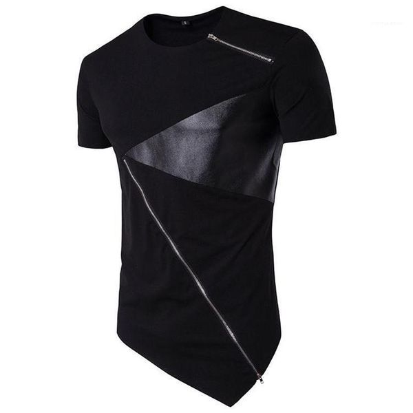 mens designer clothing panelled mens designer tshirt fashion casual solid color asymmetrical tshirts with zipper, White;black
mens designer clothing panelled mens designer tshirt fashion casual solid color asymmetrical tshirts with zipper, White;black