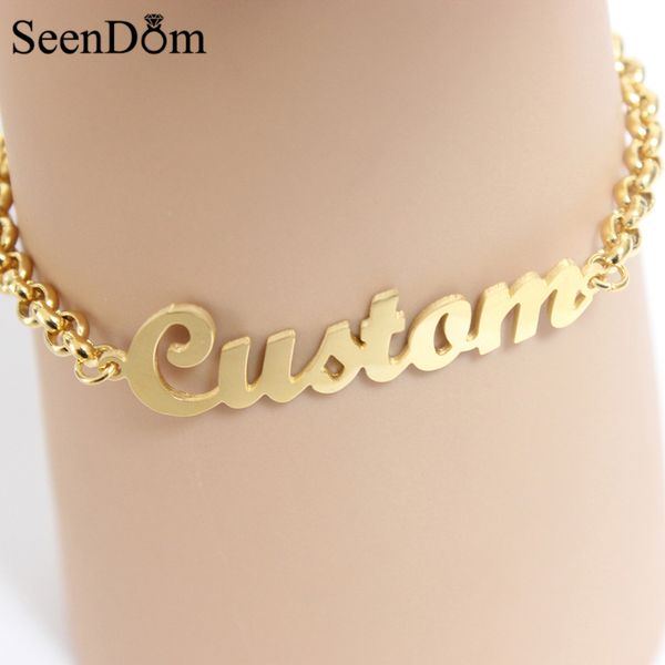 seendom stainless steel custom personalized name bracelet gold color customized handwriting nameplate bracelet (max 7 letters, Golden;silver
seendom stainless steel custom personalized name bracelet gold color customized handwriting nameplate bracelet (max 7 letters, Golden;silver