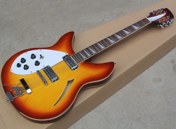 left handed 12 strings semi-hollow electric guitar with rosewood fretboard,r tailpiece,can be customized as request
left handed 12 strings semi-hollow electric guitar with rosewood fretboard,r tailpiece,can be customized as request