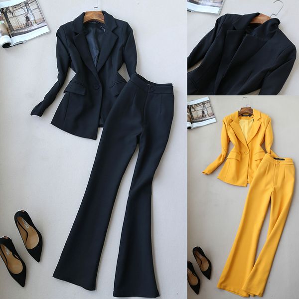 fashion women's suits slim flared pants suit sets suit jacket and pants two pieces formal professional business blazer, White;black
fashion women's suits slim flared pants suit sets suit jacket and pants two pieces formal professional business blazer, White;black