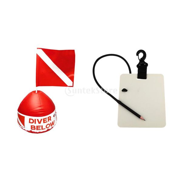 red & white 31 x 29.5cm scuba diving flag with inflatable buoy + underwater writing slate board 15.34 x 12.7cm with pencil
red & white 31 x 29.5cm scuba diving flag with inflatable buoy + underwater writing slate board 15.34 x 12.7cm with pencil
