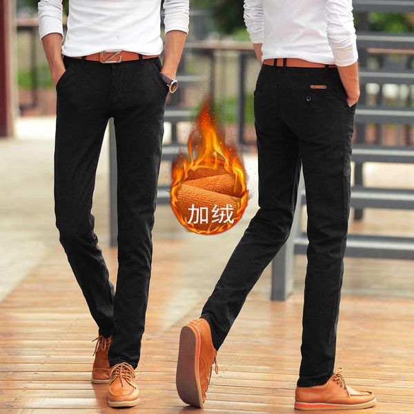men brushed and thick skinny stretch cotton linen pant men's loose-fit trousers casual pants men's youth pants autumn and winter, White;black
men brushed and thick skinny stretch cotton linen pant men's loose-fit trousers casual pants men's youth pants autumn and winter, White;black