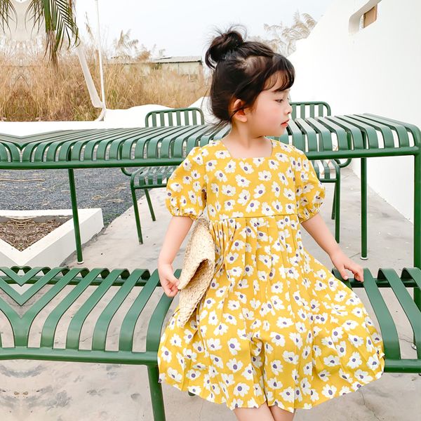summer cute girls daisy short sleeve pleated dress korean style cotton casual 2 colors long dresses, Red;yellow
summer cute girls daisy short sleeve pleated dress korean style cotton casual 2 colors long dresses, Red;yellow
