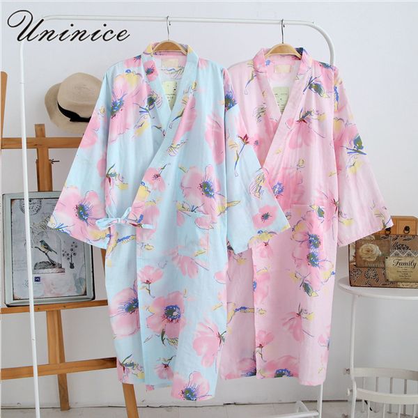 

japanese kimono yukata robes pajamas sets cotton bathrobe pyjamas japan loose style couples dress male sleepwear leisure lovers, Red